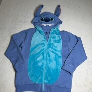 Disney Parks Stitch Hoodie Costume Blue Fleece Kids XL